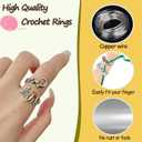 Adjustable Crochet Tension Ring for Crocheting, Crochet Ring for Finger, Knitting Accessories for Crochet Mother Gifts with Box (Bat)