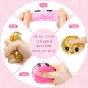 2 pcs 2.0" Sugar Mini Glitter Dumpling Squishy Surprise Box – Cute Bao Bun Squishy Set with Steamer, Glittery Slow Rise Stress Relief Toys, Mystery Sensory Fidget for Kids Adults Fun Blind Bag Gift