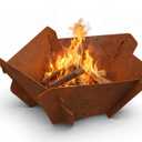 Decoroca Corten Steel Fire Pit - Outdoor Wood Burning Pit for Backyard Patio, Garden & Terrace, Durable & Weather-Resistant, Ideal for Family Gatherings & Parties