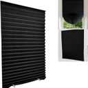 Blackout Blinds for Windows Cordless Blinds Temporary Shades Blinds No Drill Mini Blinds Black Out Blinds for Window of Bedroom, Bathroom, Kitchen Office (Black-high Shading, 23.6 * 59"(60 * 150cm))