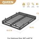 6 Inch Queen Bed Frame with Rounded Corner and Squeak Free U-Slot Design, Metal Platform Bed Frames 6 Non-Slip Guards, 3500lbs Heavy Duty Steel Slat Support, No Box Spring Needed, Black