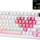YUNZII B75 PRO MAX QMK/VIA Wireless Mechanical Keyboard,75% Layout with Screen and Knob,Hot Swap Gasket,Creamy Pre-lubed Switches,Bluetooth/Type-C/2.4G for Win/Mac(White Heart,Cocoa Cream V2 Switch)