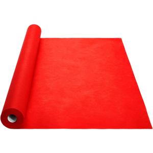Blue Panda Red Carpet Runner for Party - 3 Ft x 50 Ft, Red Polyester Carpet for Wedding Aisle, Prom Decorations, Movie Theme Party & Proposal Decor