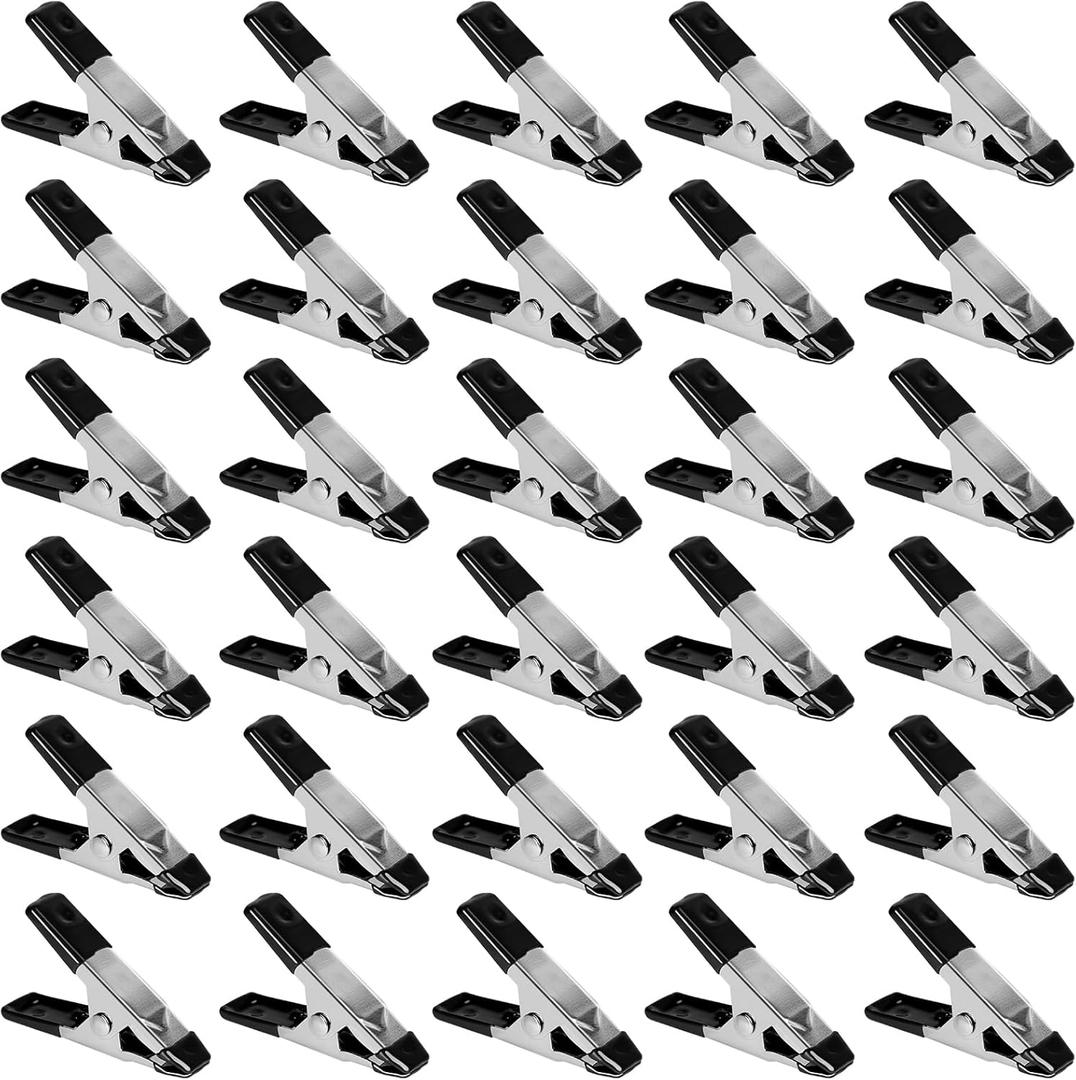 30 Pcs Small Clamps,Garden 2 Inch Mini Spring Clips Clamps Heavy Duty for Crafts/Backdrop/Greenhouse,Metal Chip Clips Open Mouth is 3/4 Inch for Woodworking Photography
