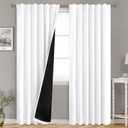 BGment Pure White 100% Blackout Curtains for Bedroom, Black Out Living Room 84 inch Panels with Thermal Liner, Rod Pocket and Back Tab Double Layer Room Darkening Drapes, 2 Panels, Each 52 x 84 Inch (52"W x 84"L (Pack of 2))