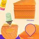 WYT 6-Pack Plastic Small Shelf Storage Weave Baskets Organizing for Cabinets and Pantries, Orange