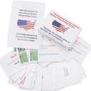 3 x US Citizenship Test Flashcards Set 2025, Civics Test Flash Cards American Government Assessment Preparation with 100 Civics Questions & Answers for Naturalization Exam