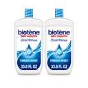 Biotene Oral Rinse Mouthwash for Dry Mouth, Breath Freshener and Dry Mouth Treatment, Fresh Mint - 2x33.8 fl oz