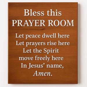 Bless This Prayer Room Canvas Print  Christian Blessing Wall Art Sign, 12x16 inch Faith Room Decor for Home Chapel, Meditation Space, and Prayer Corners