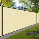 6' x 50' Beige Fence Privacy Screen Commercial Grade Heavy Duty Black Bindings for Gardens Backyard Patio Construction Project Outdoor Events - We Make Custom Orders