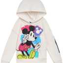 Disney Mickey Mouse Fleece Pullover Hoodie Toddler to Big Kid Size 20 (Off-White)