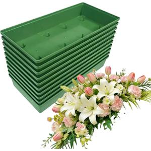 10Pcs Floral Foam Tray 10.7 Inch Plastic Tray for Flower Foam, Flower Arrangements Supplies, Table Centerpieces for Wedding Party Festival