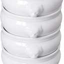 Cinf Ceramic 12 oz Set of 4 Lion Head Porcelain Soup Bowls White Christmas Gifts Microwave Safe Soup and Fruit Home Kitchen