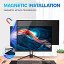 2 Pack Hidden Design Magnetic Computer Privacy Screen 24 inch, Removable Screen Filter for Frameless Monitor 16:9 Widescreen, Anti Blue Light Privacy Shield, Anti-Glare Protector