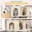 Globlazer Extra Large Cat Tree Tower, 82in Tall Heavy Duty Cat Tree for Indoor Cats Large Adult Big Cat Tower with 8 Scratching Posts, 2 Cat Condos, 2 Top Perches, 3 Hanging Baskets, S82, Beige