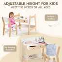 Giant bean Kids Wooden Table and Chair Set, Study Desk and Chair Set with Storage Drawer, White Learning Table with Cabinets for Boys and Girls Ages 3-12 Years,Suitable for Classroom,Home,Playroom