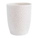 White Ceramic Trash Can - Small Trash Can Wastebasket for Bathroom, Kitchen, Office & Home Decor - Ceramic Round Garbage Container Basket Bin (2.5 Gallon)