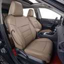 EKR Rav4 Seat Covers Custom Fit for Toyota Rav4(Gasoline) 2019 2020 2021 2022 2023 2024 2025 LE/XLE/XLE Premium/Limited,Leather Car Seat Cover Full Set for SUV,Faux Leather(Sand Beige)