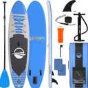 SereneLife Inflatable Stand Up Paddle Board - Wide Stable Design, Non-Slip Deck for Adults & Youth with Premium Paddle Board Accessories: Carry Bag, Dual Action Pump, Paddle, Ankle Leash - 10'6"