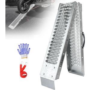 LIEKUMM 67" Folding Motorcycle Ramp, 480 lbs Heavy Duty Loading Ramp for Pickup Trucks, Portable Truck Ramp for Dirt Bike, Trailer, Lawn Mower (1-Pack)