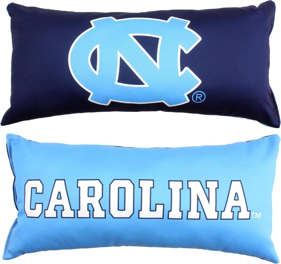 College Covers Everything Comfy North Carolina Tar Heels 2 Sided Bolster Small Travel Pillow Decorative Pillow 16 x 6