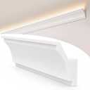 moonoom 10 Pack 39 Ft Ceiling Crown Molding Trim, High Impact Ceiling Decorative Moulding, Room Top Light Strip Crown Molding for Ambient Home Bedroom Living Room Lighting (Style A)