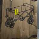 Electric Collapsible Garden Wagon Cart with Wheel, Rolling Foldable Metal Utility Wagon Carts,100w Power and 300lb Capacity, Portable for Camping, Sports, Shopping, Groceries, Laundry (Beige)