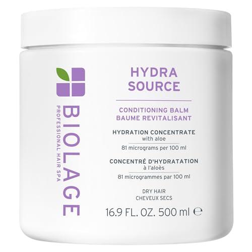 Biolage Hydra Source Conditioning Balm - Moisturizes, Detangles & Adds Softness, For Dry Hair, Infused with Fermented Aloe & Micro-Filtered Hyaluronic Acid, Vegan & Paraben-Free, 16.9 Fl Oz, EXP: Unknown