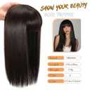 Sakuraaa Hair Toppers for Women with Thinning Hair 14inch Toppers With 6.5 6.5" Large Base Long Straight Layered Premium Synthetic Hair Pieces