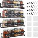 Ultimate Hostess Spice Rack Wall Mounted 4 Tier – Space-Saving Kitchen Spice Organizer for Seasonings – Screw or Adhesive Hanging – Wall Mount Hanging Spice Rack for Wall, Cabinet, Pantry Door – Black