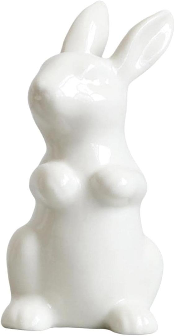 Mini Desktop Animal Figurine Ceramic Crafts White Table Ornament Unique Home Decoration Present for Friends and Colleagues Handmade Design
