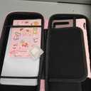 FANPL Pink Case Bundle for Nintendo Switch 2 (2025) Accessories, Portable Hard Carrying Cover with Protective Skin , Screen Protector, 2 Thumb Grips