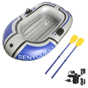 ptlsy Inflatable Boat, Swimming Pool Lake Float Raft for Adults, Portable Fishing Boat Raft for Lake with Oars Hand Pump