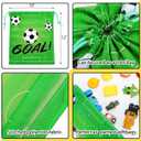 Shappy 16 Pack Drawstring Bags for Party Favors 12 x 10 Inch Treat Candy Goodie Gifts Bags Team Supplies Sport Birthday Party Favors(Soccer,Green, Black)