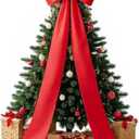 Giant Bow Christmas Tree Topper Decoration Large Red Bows for Christmas Tree Satin Bow for Dress Accessories Big Bows for Christmas Decoration