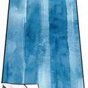 QiyI Yoga Mat Towel with Corner Pockets, Non Slip Sweat Absorbent Hot Yoga Towels, Soft Yoga Blankets with Travel Bag, Skidless Mat Cover for Workout, Gym, Fitness - 70"x26", Blue Tie Dye