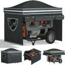 Generator Tent With Bracket, Generator Cover Whlie Running, 32X24X24 inches, Roof Design Without Water Accumulation, 1680D Marine Canvas Production+Heavy-Duty Stainless Steel Bracket, Black