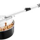 Campfire Popcorn Popper - Old Fashioned Popcorn Maker with Telescoping Handle - Camping Gear by Great Northern Popcorn (Black) Has Damage