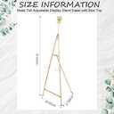 Yaocom 20" x 27" x 53" Gold Easel Stand for Wedding Sign Metal Adjustable Easel Stand with Bow Top Adjustable Tall Height Metal Sign Holder for Display Painting Canvas Welcome Poster Floor Home