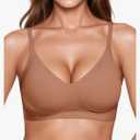 Vertvie Womens Seamless Jelly Bras No Underwire Comfort Push Up Bras Buttery Soft Wireless Bralette Full Coverage Sports Bra M
