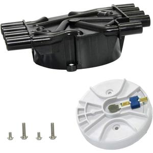 Ignition Distributor Cap and Rotor Kit Compatible with Chevy GMC Cadillac Vortec V8 5.0l 5.7l 7.4l Ignition Distributor Set Brass Terminals with OE Part # DR474 DR331