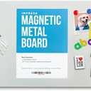 Impresa Display Magnetic Board for Wall - Metal Memo Board for Office, Home, Kitchen, and Classrooms - Great for Hanging Photos, Shopping Lists, and More - Includes Pre-Drilled Holes (17.5 x 12 in)
