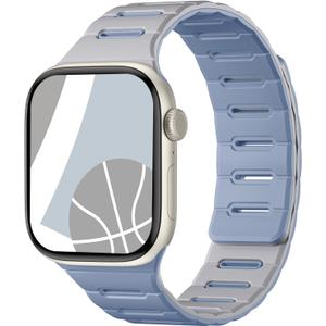 Bandletic Reversible Magnetic Band Compatible with Apple Watch Bands for Women 40mm 41mm 42mm(Series 11 10) 38mm Men, Soft Waterproof Strong Magnet Sports Strap for iWatch Series 9 8 7 6 5 4 SE 3 2 1