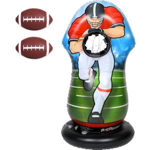 Inflatable Football Target Toss Game for Adults Fun Throwing Training Game with Mini Footballs Sports Pool Floats Water Games for Beach Indoor Outdoor Activities Yard Family Birthday Party Favor