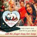 2025 Funny Christmas Ornaments Polar Bear for Kids, Cute Polar Bear Gifts for Women Men Coworkers Neighbors, Funny Gifts for Friends, Ceramic Ornament for Christmas Tree Decorations