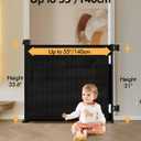 Retractable Baby Gate for Stairs & Doorways, 55" Wide x 33.6" Tall Easy Installation Mesh Dog Gate for Indoor & Outdoor Use,Pet and Dog Safety Gate for Hallways(Black)