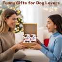 Funny Animal Dog Socks for Women Novelty Magnetic Hand Holding Socks for Girls Teen Birthday Gifts (One Size, White & Brown)