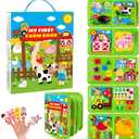 Farm Busy Book for Toddlers 1-3, Busy Board Montessori Toys for 1 Year Old Boys Girls Gifts, Educational Quiet Activity Book with Life Skills, Sensory Toys for Toddlers Baby