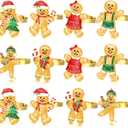 WILLBOND 12 Pieces Christmas Napkin Rings Holders for Christmas Dinners Parties Wedding Adornment Table Decoration Accessories (Adorable Style)