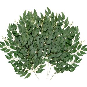 24Pcs Artificial Italian Ruscus Greenery Stems,Silk Greenery Plants Spray Faux Green Leaf Garland Branches Hanging Green Spray Decoration for DIY Wedding Arch, Bouquet,Home Decor